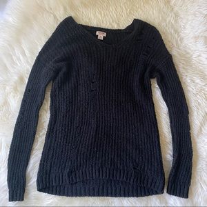 Distressed knit sweater